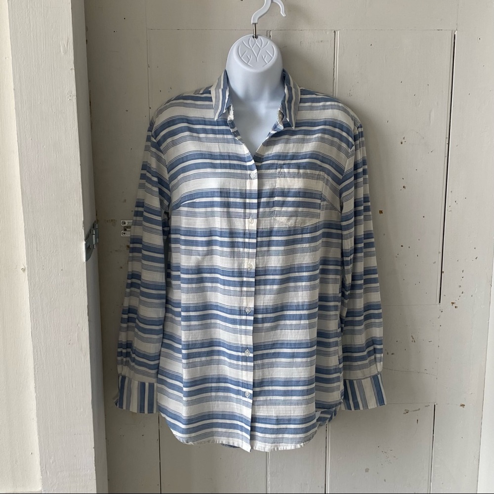 A New Day Stripe Button Down Shirt Blouse Top